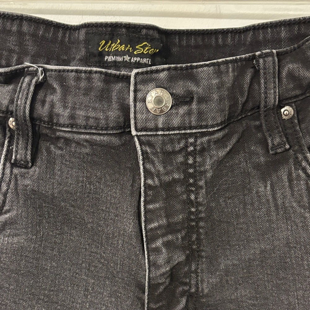 Men's Urban Star Straight Black Denim Jeans